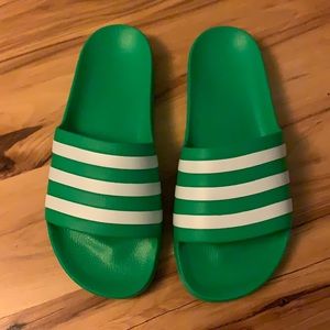 ADIDAS Adilette Aqua Slides - Green & White
